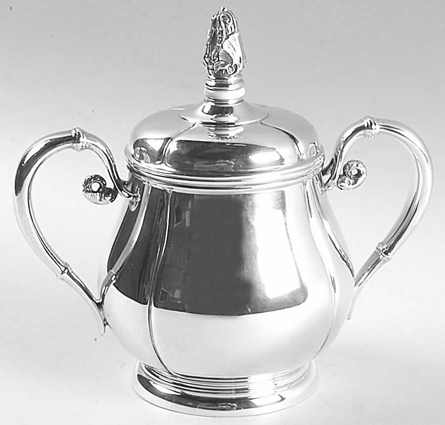 Norse (Sterling, Hollowware) Sugar Bowl & Lid by International Silver-1