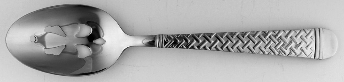 Nantucket Weave (Stainless) Pierced Tablespoon (Serving Spoon) by International Silver-1