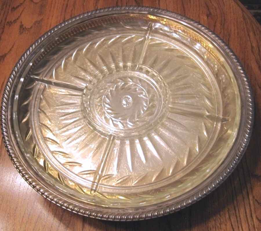 171 (Silverplate, Hollowware) Lazy Susan with Liner by International Silver-1