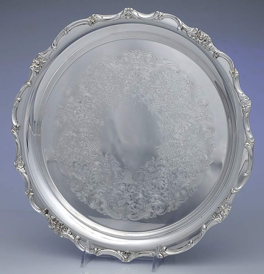 Wellington (Silverplate, Hollowware, Floral&Scroll) 12" Round Tray by International Silver-1