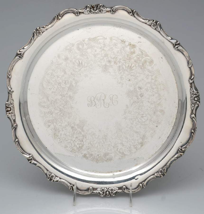 Wellington (Silverplate, Hollowware, Floral&Scroll) 12" Round Tray by International Silver-1