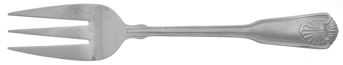 Fiddle Shell (Stainless) Medium Solid Cold Meat Serving Fork by International Silver-1