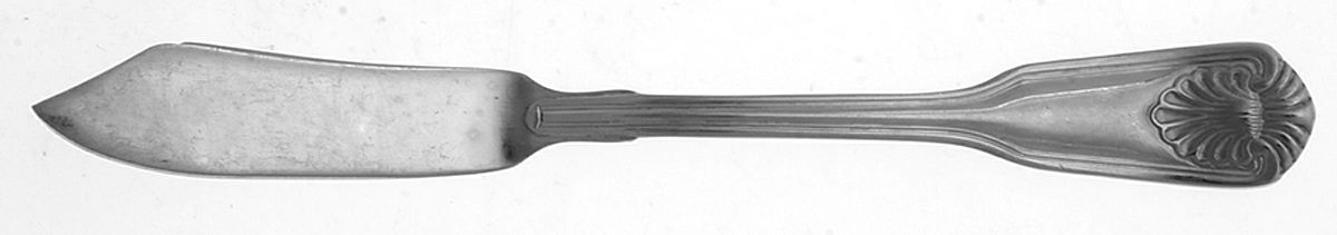 Fiddle Shell (Stainless) Flat Handle Master Butter Knife by International Silver-1
