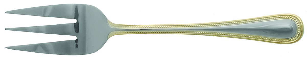 Pearl-Gold Accent (Stainless) Medium Solid Cold Meat Serving Fork by International Silver-1