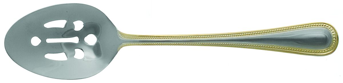 Pearl-Gold Accent (Stainless) Pierced Tablespoon (Serving Spoon) by International Silver-1