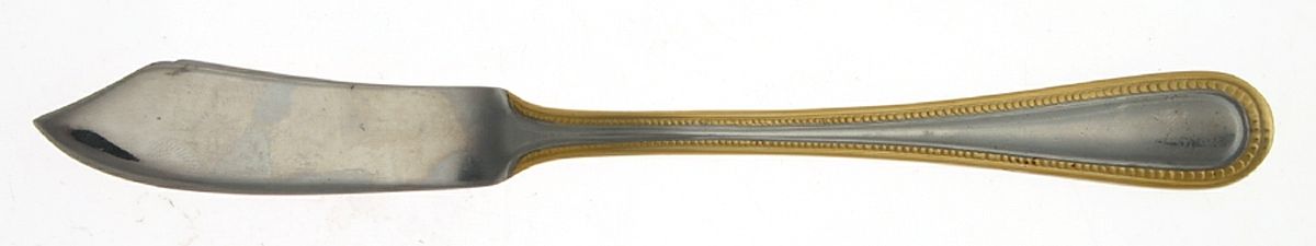 Pearl-Gold Accent (Stainless) Flat Handle Master Butter Knife by International Silver-1