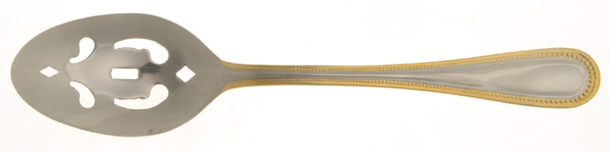 Pearl-Gold Accent (Stainless) Pierced Tablespoon (Serving Spoon) by International Silver-1