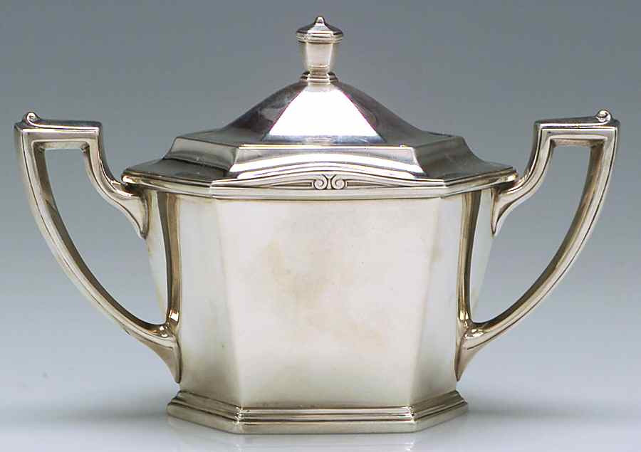 Theseum (Sterling, Hollowware) Sugar Bowl & Lid by International Silver-1