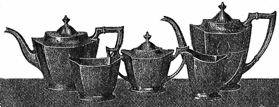 Martel (Sterling, Hollowware) 5 Piece Tea Set (SCP, STP, SCR, SSU, SWB) by International Silver-1