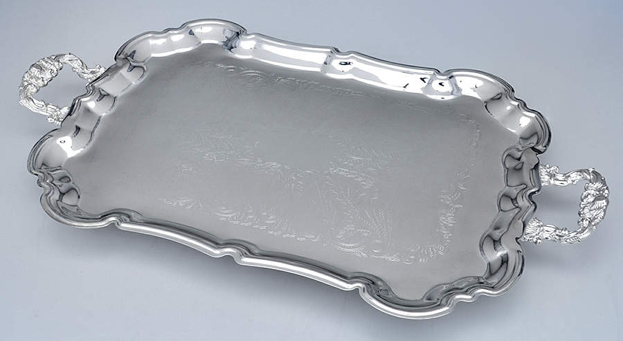 INS379 (Silverplate, Hollowware) Large Silverplate Waiter Tray by International Silver-1