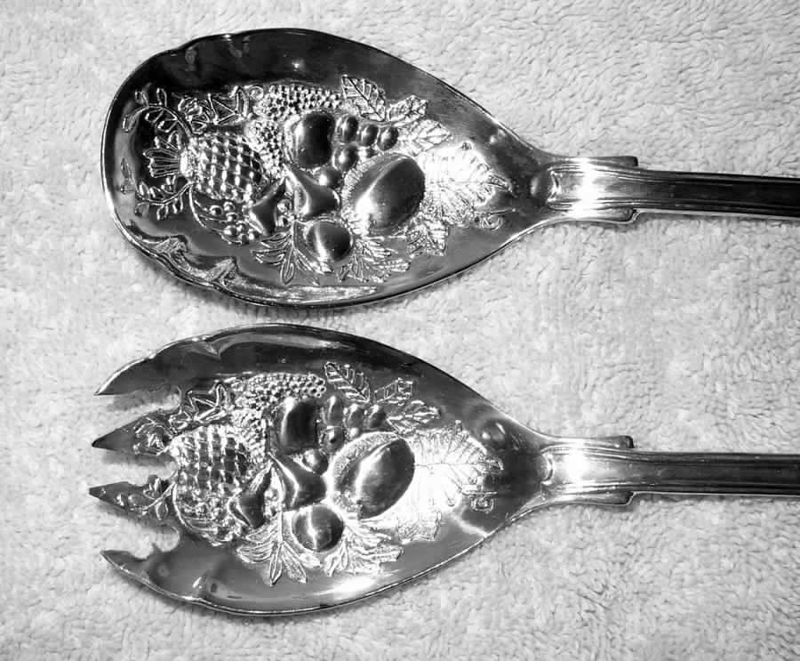 INR34(Stainless) (2 Pc) Solid Salad Set by Interpur-1