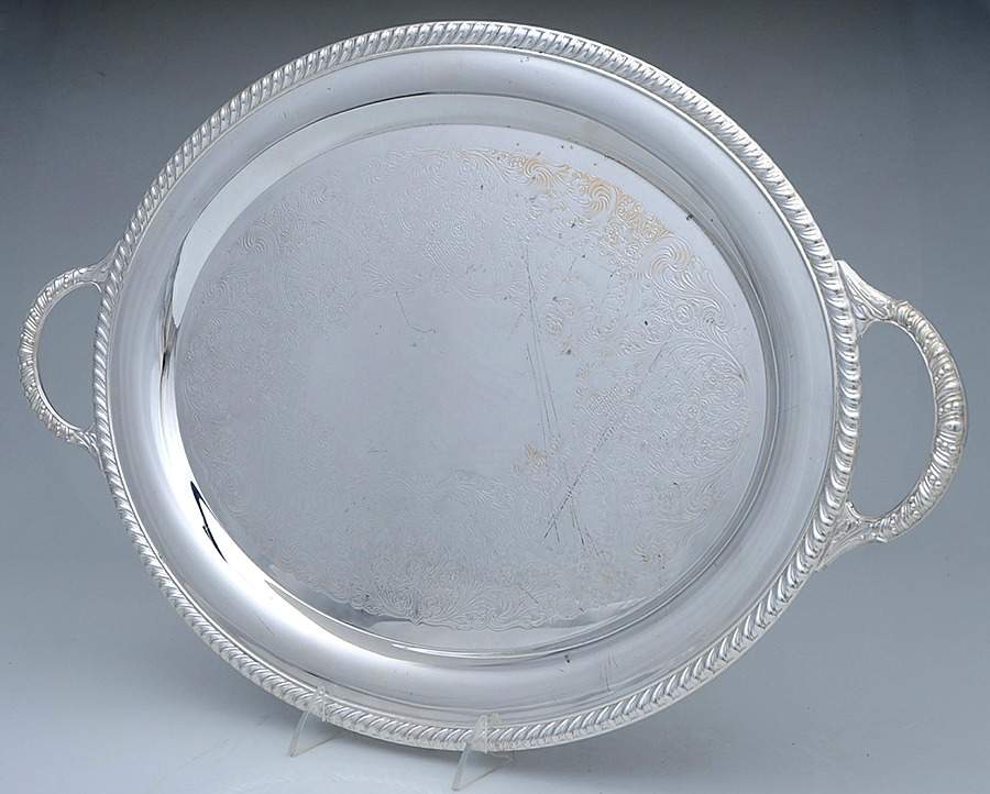 871 (Silverplate, Hollowware) Large Silverplate Waiter Tray by International Silver-1
