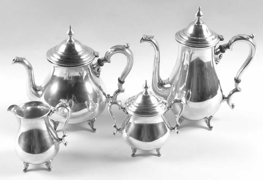 Deerfield-Beacon Hill (Sterling, Hollowware) 4 Piece Tea Set (SCP, STP, SCR, SSU) by International Silver-1