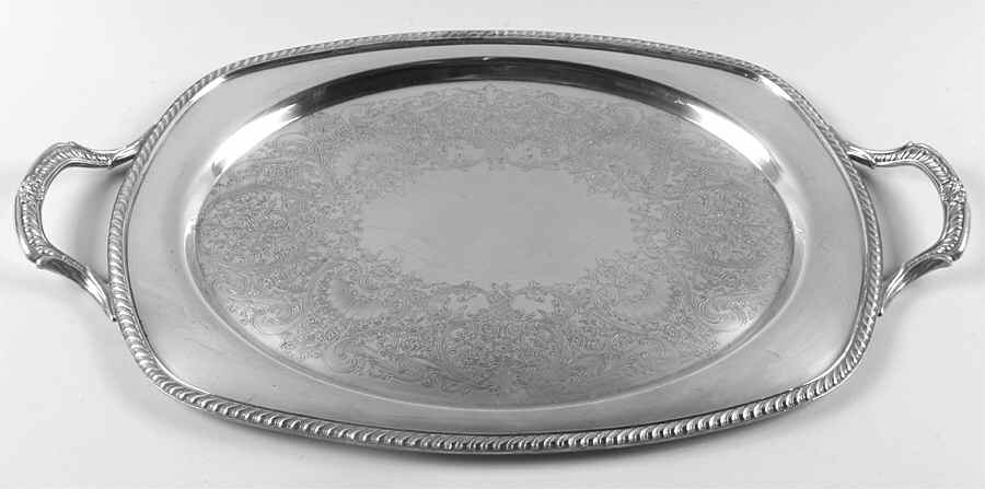 Kenton (Silverplate, Hollowware) Small Silverplate Waiter Tray by International Silver-1