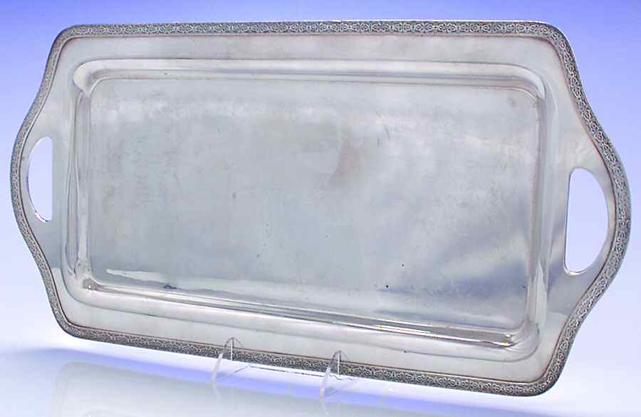 Normandie (Silverplate, 1887, Hollowware) Large Silverplate Waiter Tray by International Silver-1
