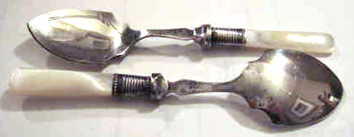 Pearl Handle 7 (Plated Bolster) Fruit/Orange Spoon by International Silver-1