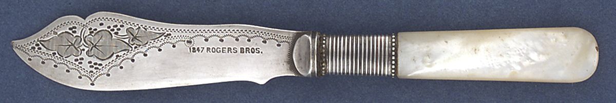 Pearl Handle 7 (Plated Bolster) Hollow Handle Master Butter Knife by International Silver-1