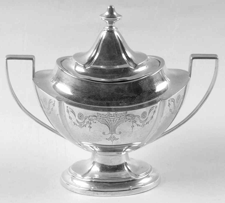 C301 (Sterling, Hollowware, Floral) Sugar Bowl & Lid by International Silver-1