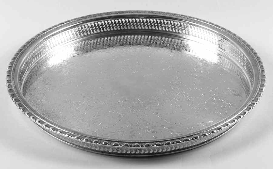 1772G (Silverplate, Hollowware) Round Silverplate Tray by International Silver-1