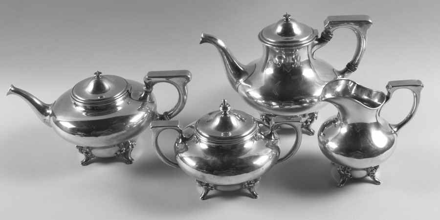 C1573 (Sterling, Hollowware) 4 Piece Tea Set (SCP, STP, SCR, SSU) by International Silver-1