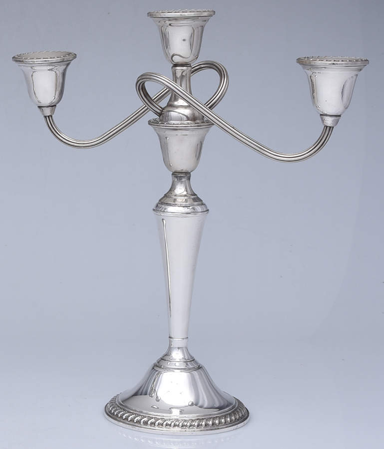 English Gadroon (Sterling, Hollowware) Weighted 3 Light Candelabra by International Silver-1