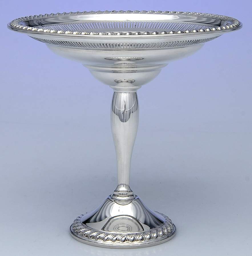 English Gadroon (Sterling, Hollowware) Weighted Round Compote (Height X Width) by International Silver-1