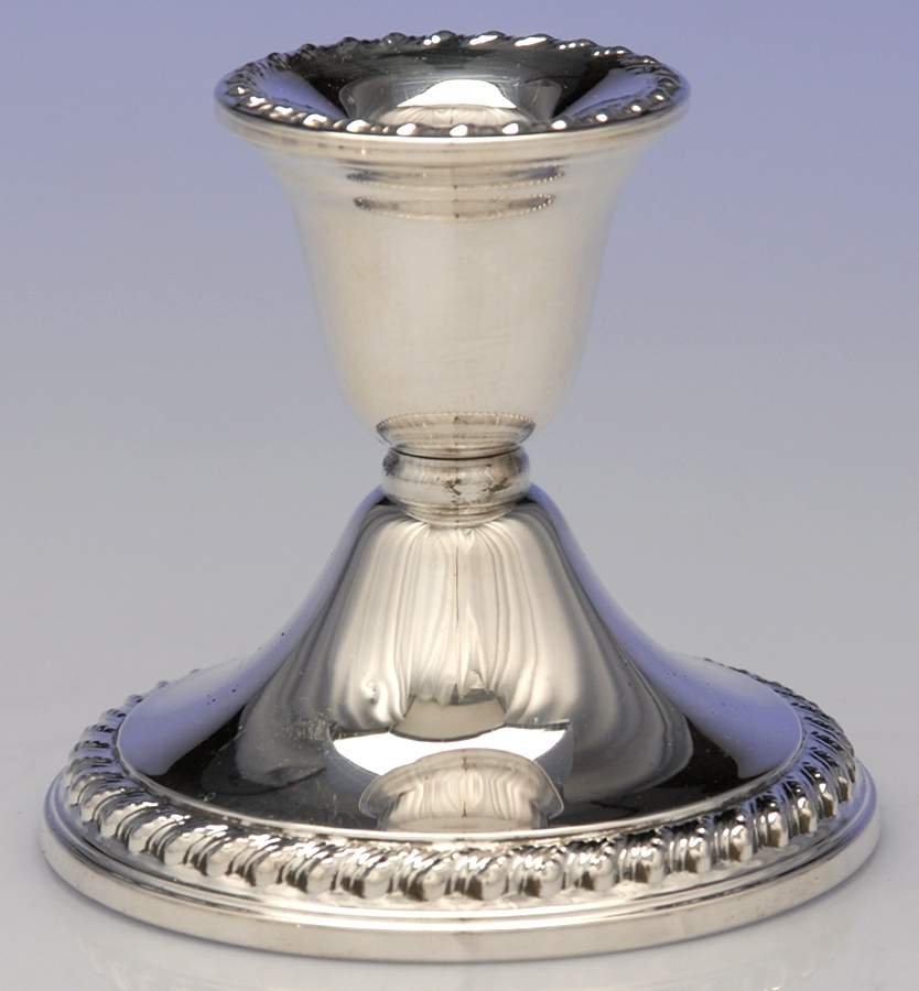 English Gadroon (Sterling, Hollowware) Weighted Console Candleholder by International Silver-1