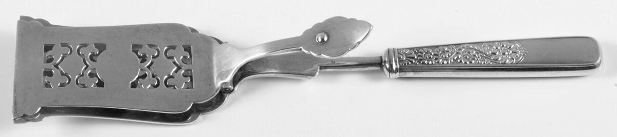 INS412 (Silverplate) Solid Piece Aspragus Tongs by International Silver-1