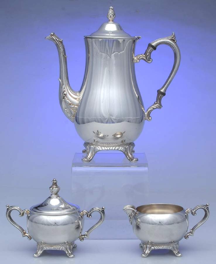 INS417 (Silverplate, Hollowware) (3 Pc) Coffee Set (PCP,PCR,PSU) by International Silver-1