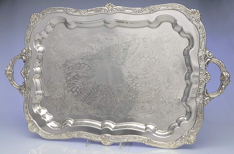 INS430 (Silverplate, Hollowware) Large Silverplate Waiter Tray by International Silver-1