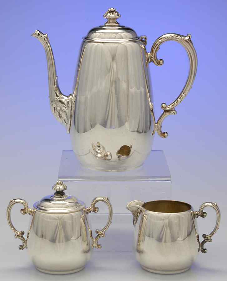 Spring Flower (Silverplate, Hollowware) (3 Pc) Coffee Set (PCP,PCR,PSU) by International Silver-1