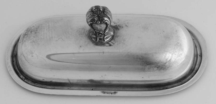 Victorian Rose (Silverplate, Hollowware) 1/4lb Silverplate Butter Lid for Crystal Base by International Silver-1