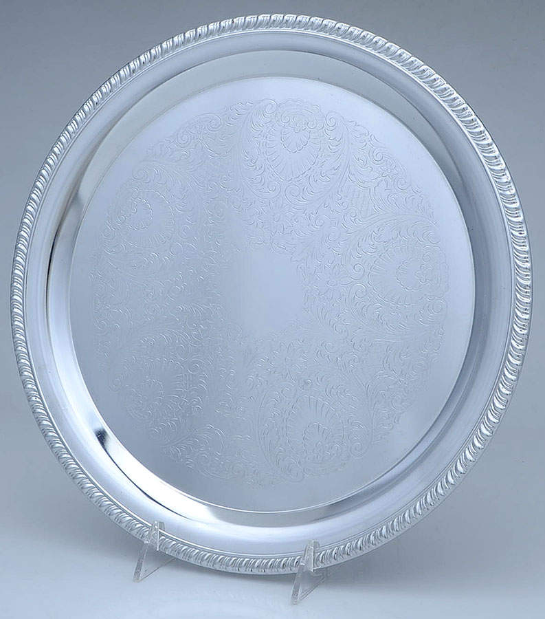 Irvinware Silverplate Hollowware 12" Round Tray by Irvinware-1