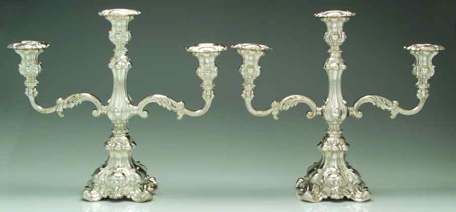 116 (Silverplate, Hollowware) Pair of Medium 3-Light Candelabra by International Silver-1
