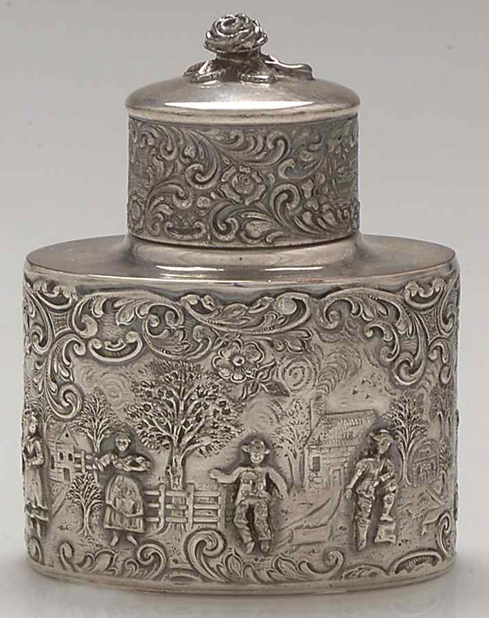 3227 (Silverplate, Hollowware) Tea Caddy & Lid by International Silver-1