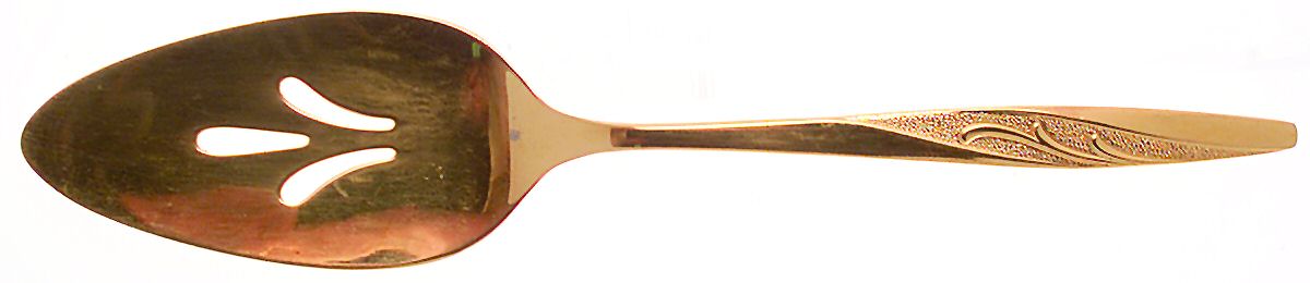 Golden Charm (Gold Electroplate) Solid Pierced Pie Server by International Silver-1