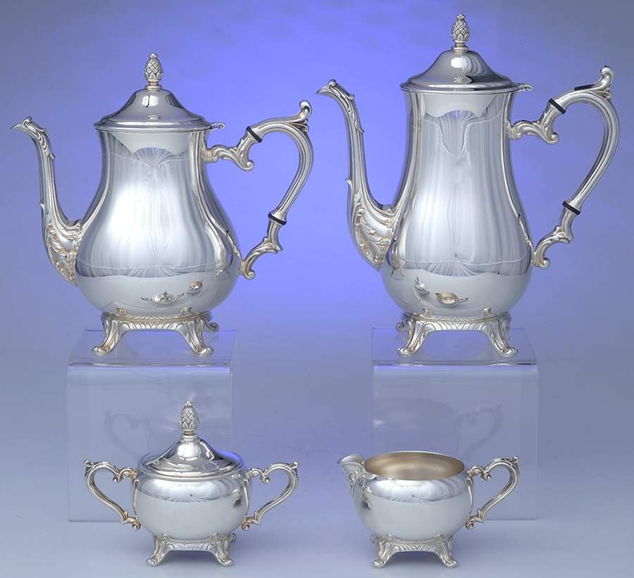 2601 (Silverplate, Hollowware) (4 Piece) Silverplate Tea Set by International Silver-1