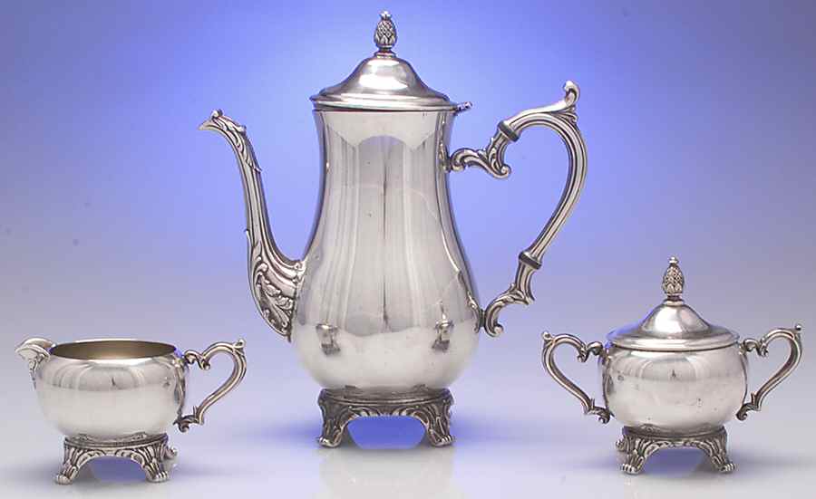 2061 (Silverplate, Hollowware) 3 Piece Tea Set (PTP, PCR, PSU) by International Silver-1