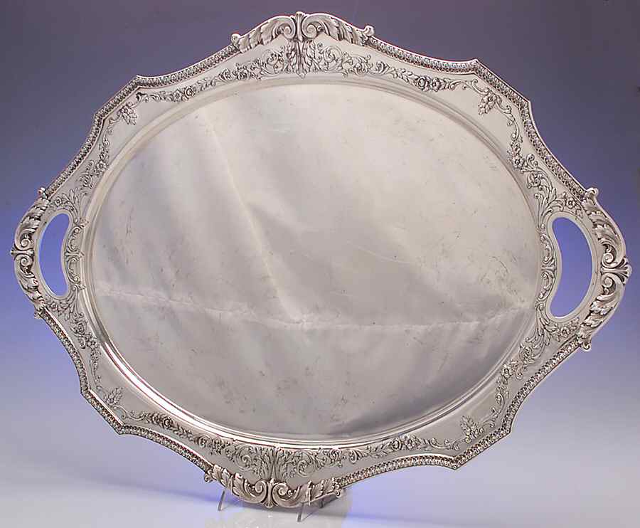 Marie Antoinette (Sterling, Hollowware) Large Waiter Tray by International Silver-1