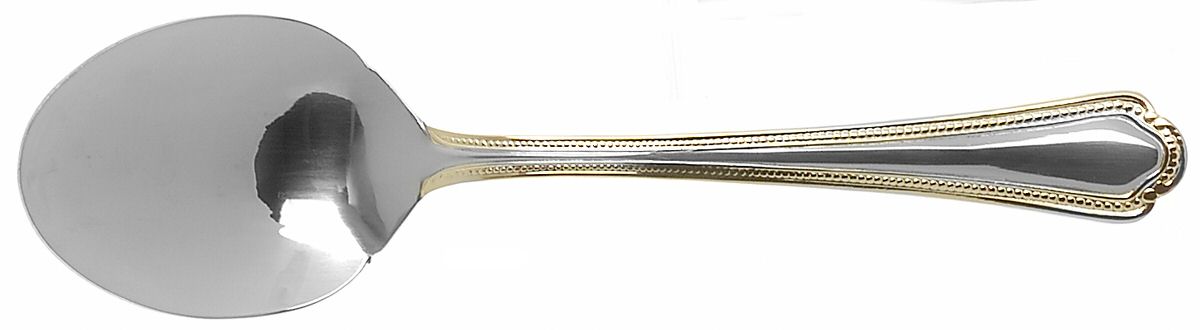 Colonial Bead (Stainless Goldacc) Sugar Spoon by International Silver-1