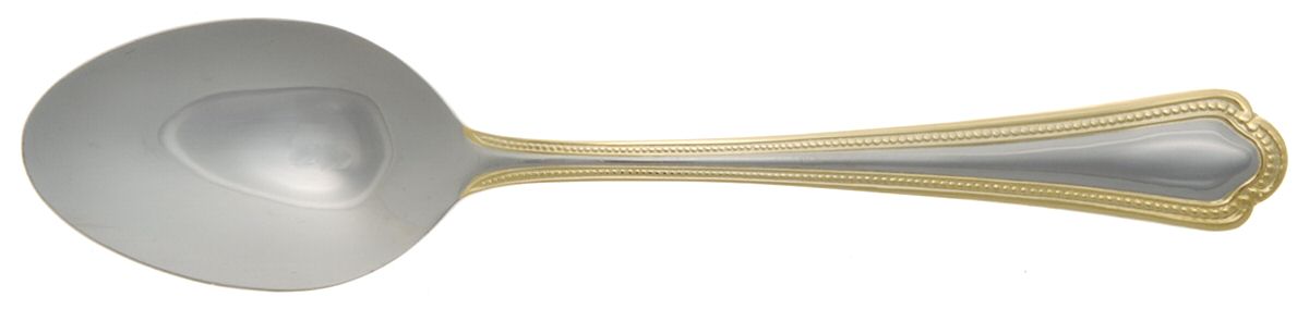 Colonial Bead (Stainless Goldacc) Place/Oval Soup Spoon by International Silver-1