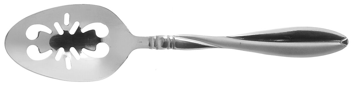 Modern Twist (Stainless, Frosted) Pierced Tablespoon (Serving Spoon) by International Silver-1