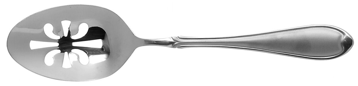 Sumerset-Frosted (Stainless) Large Pierced Tablespoon (Serving Spoon) by International Silver-1