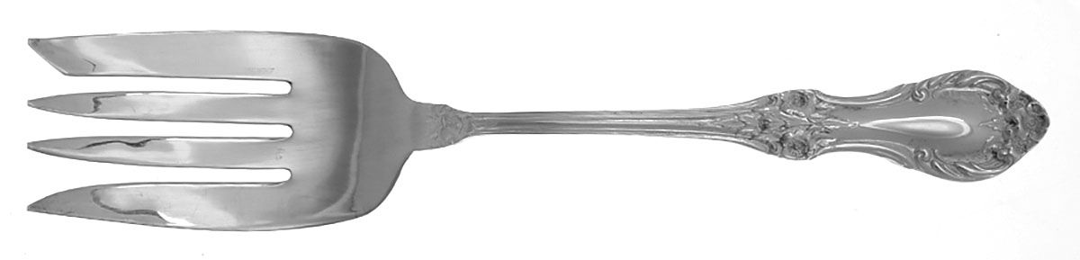 Wild Rose (Silverplate) Medium Solid Cold Meat Serving Fork by International Silver-1