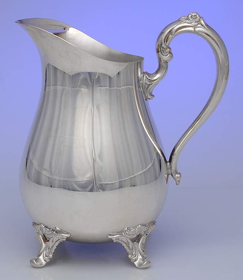 408 (Silverplate, Hollowware) Plated Water Pitcher with Ice Lip by International Silver-1
