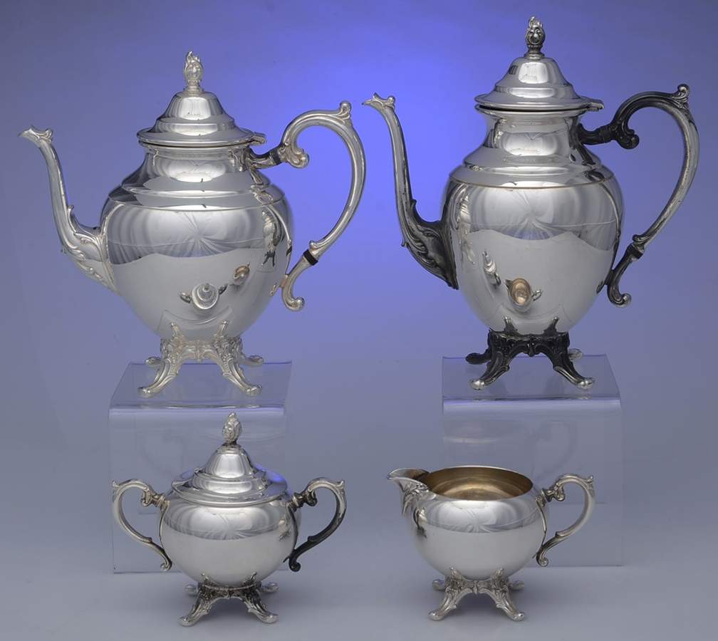 292 (Silverplate, Hollowware) (4 Piece) Silverplate Tea Set by International Silver-1