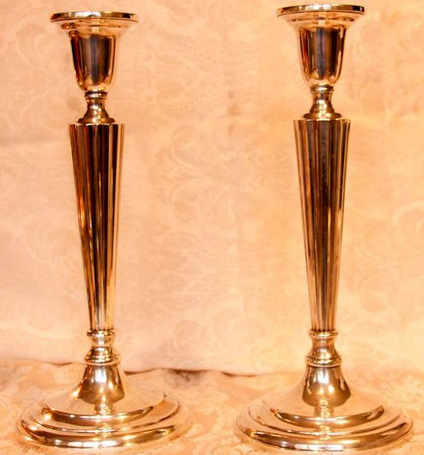 N231 (Sterling, Hollowware) Pair of Weighted Candlesticks by International Silver-1