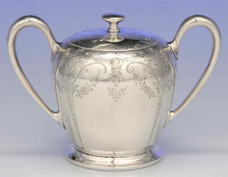Sedan (Strl, Hlwr, Engraved Floral Swags) Sugar Bowl & Lid by International Silver-1