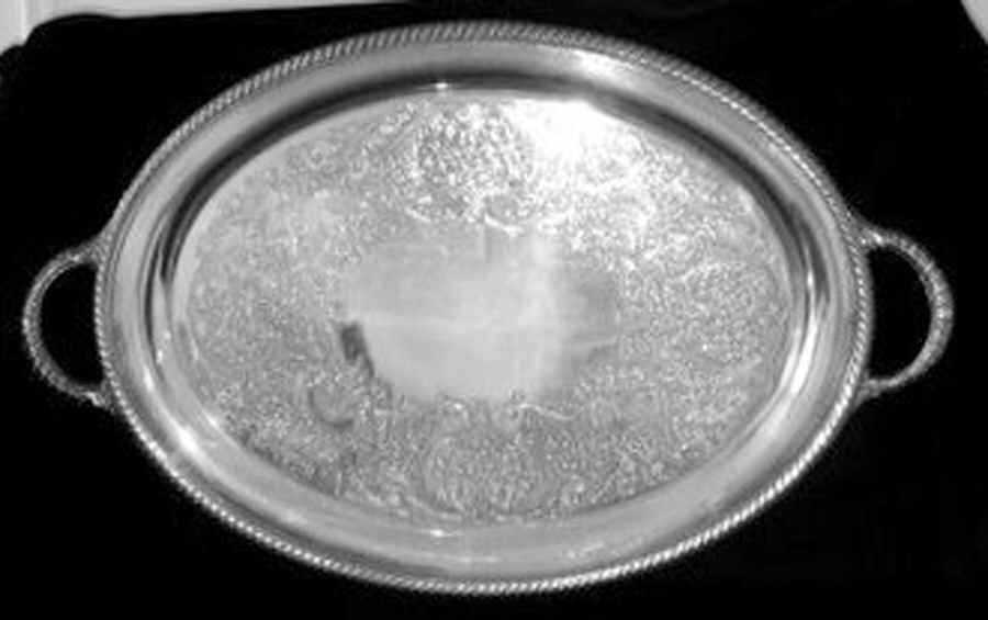 882 (Silverplate, Hollowware) Silverplate Waiter Tray by International Silver-1