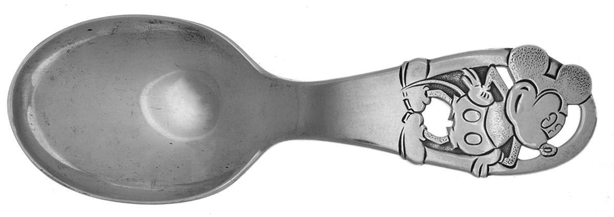 Mickey Mouse (Sterling) Spoon-Baby/Straight Handle by International Silver-1